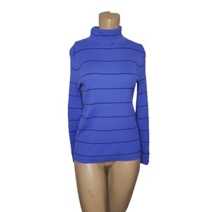 Talbots Turtleneck purple stripes size MP